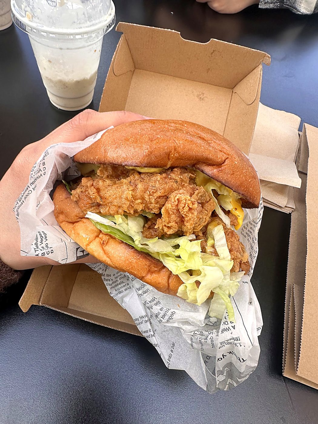 Massive Crispy Chicken Brioche Burger